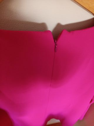 Vestido Midi Zara Fúcsia Cortado