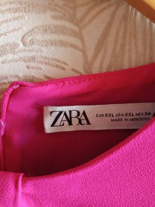 Vestido Midi Zara Fúcsia Cortado