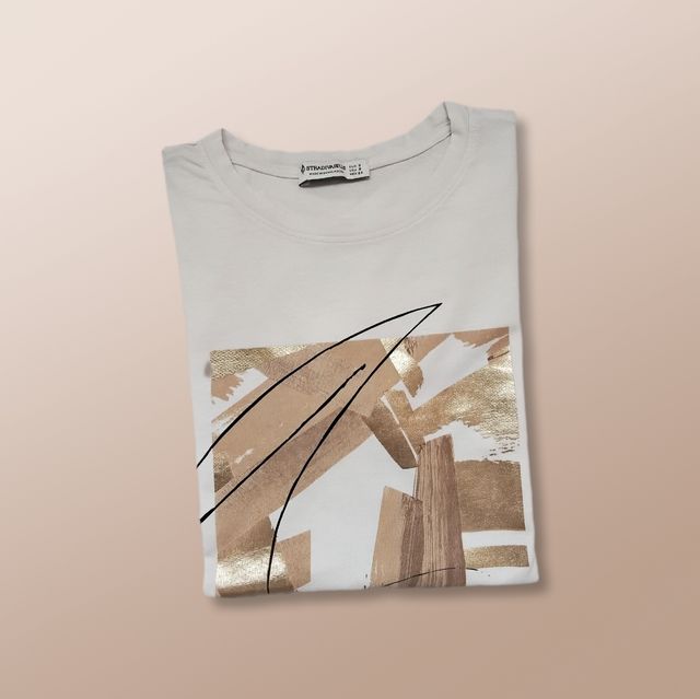 Camiseta Stradivarius Talla S Diseño Abstracto