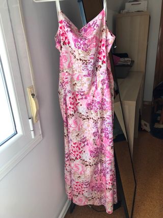Vestido largo floral sin espalda Talla XS