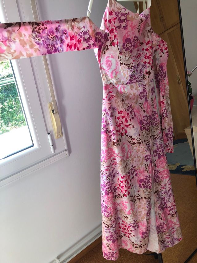 Vestido largo floral sin espalda Talla XS