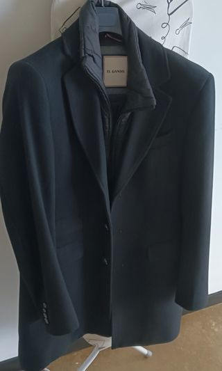 Abrigo El Ganso 3/4 Negro + Porta Abrigos