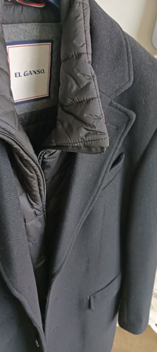 Abrigo El Ganso 3/4 Negro + Porta Abrigos