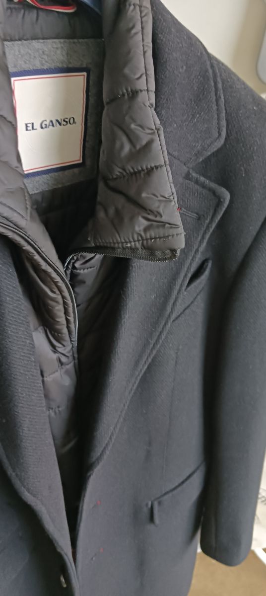 Abrigo El Ganso 3/4 Negro + Porta Abrigos