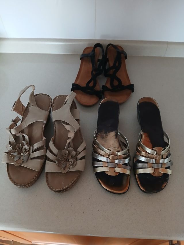 Lote 3 pares sandalias mujer