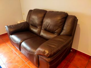 Sofá 2 Plazas Losbu Cuero Marrón