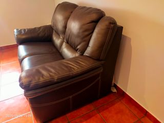 Sofá 2 Plazas Losbu Cuero Marrón