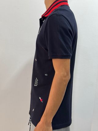 Camisa Polo Gucci Azul con Bordados
