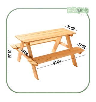 FableKids ARNE Juego de mesa de picnic para 4 niño