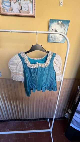 Corpíño Fallera Azul y Blanco