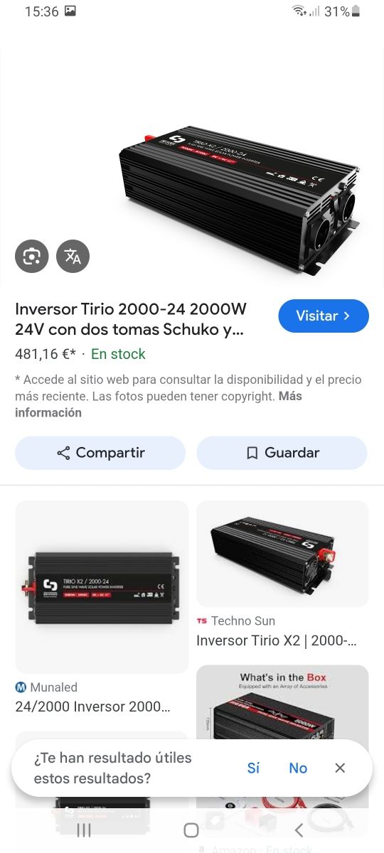 Inversor de luz para instalación solar
