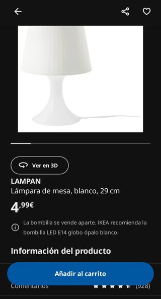 2 Lámparas de mesa blancas.