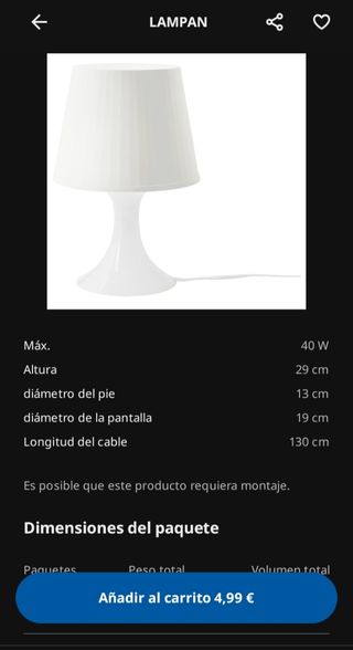 2 Lámparas de mesa blancas.