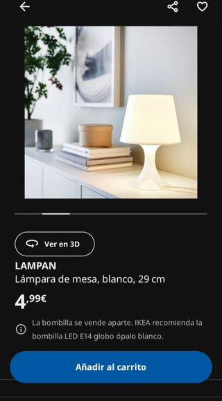 2 Lámparas de mesa blancas.