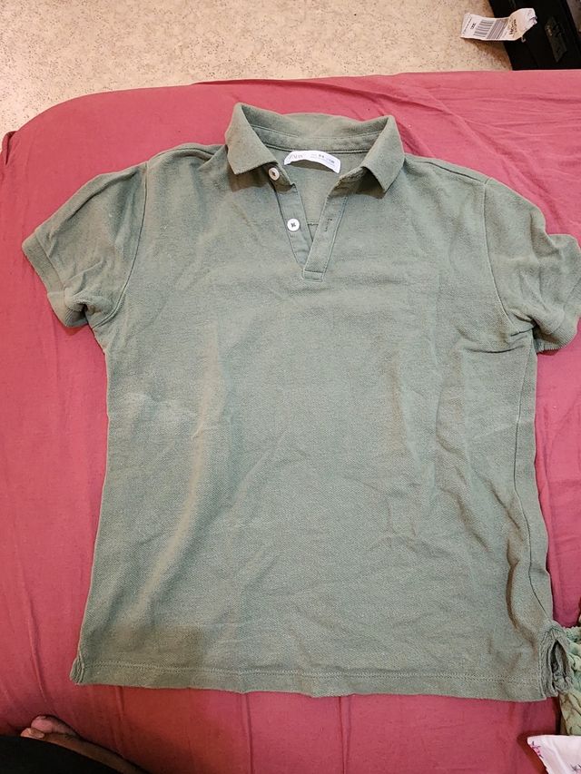 Polo niño ZARA verde Talla 7-8 años