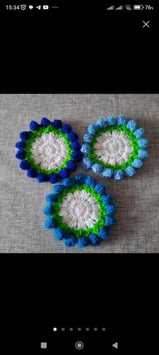Posavasos Crochet Flor