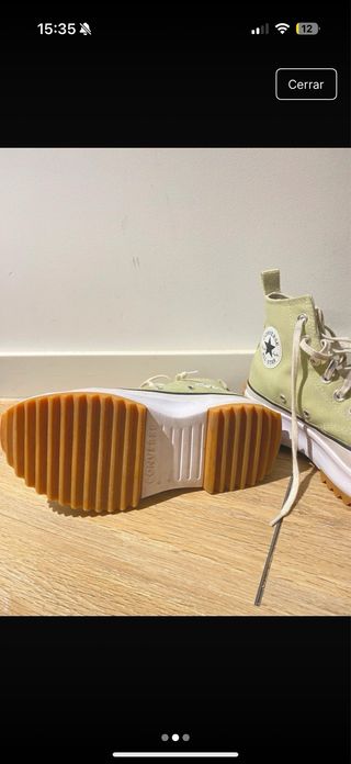CONVERSE VERDES CLARO CON PLATAFORMA