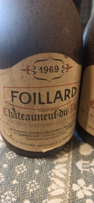 2 Bottiglie Foillard Châteauneuf-du-Pape 1969