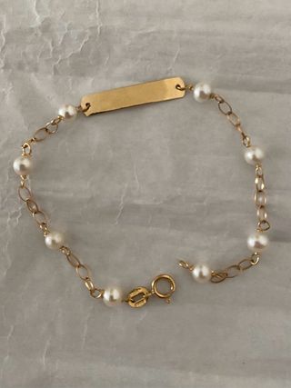 Bracciale bambina oro 18 kt perle vere 4 mm