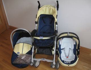 Trío Chicco Cochecito Bebé, Silla y Maxicosi