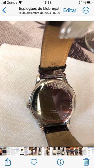 Reloj Tissot Esfera Blanca Correa Marrón