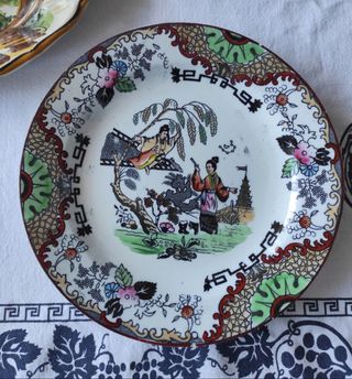 Servizio piatti dessert ceramica decorati
