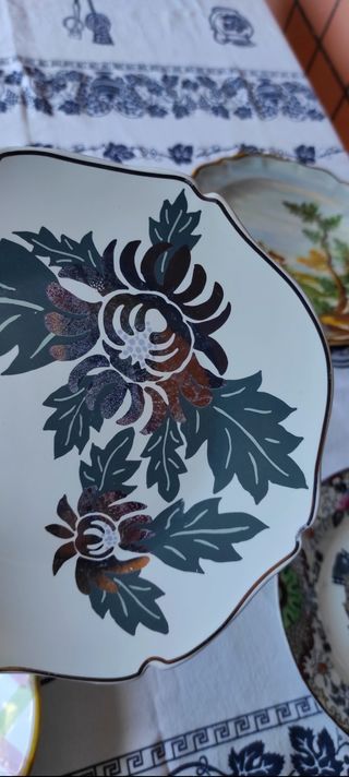 Servizio piatti dessert ceramica decorati