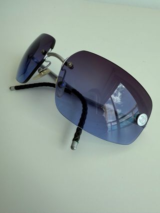 Gafas de sol Chanel vintage azules y plateadas