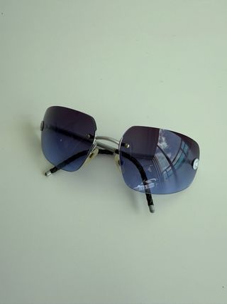 Gafas de sol Chanel vintage azules y plateadas