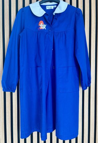 Grembiule scolastico My School blu ricamato