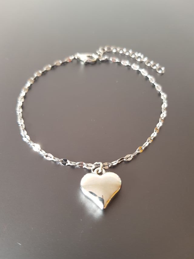 Tobillera Brazalete Dije de Corazón Brillante