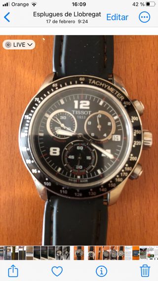 Reloj Tissot Cronógrafo Negro
