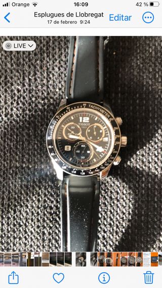 Reloj Tissot Cronógrafo Negro