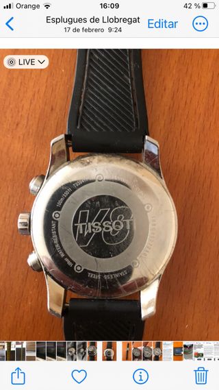 Reloj Tissot Cronógrafo Negro