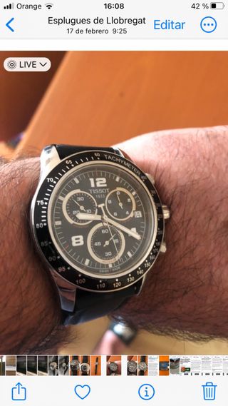 Reloj Tissot Cronógrafo Negro