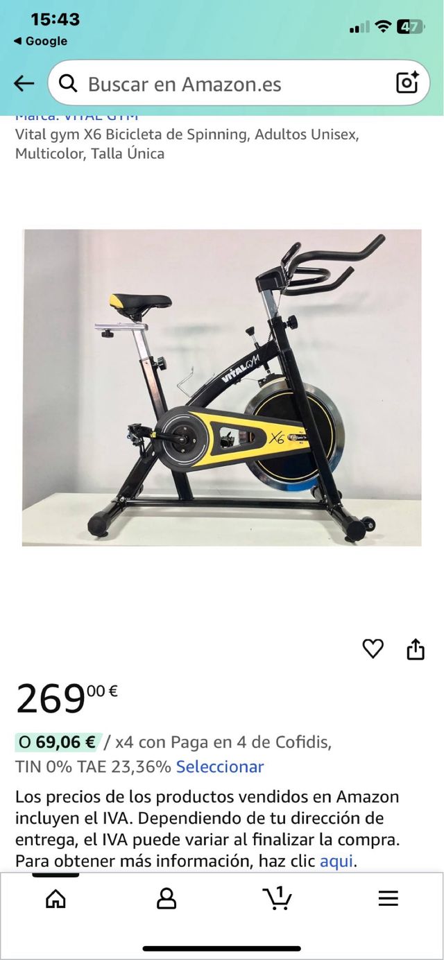 Bicicleta Spinning Vital Gym X6 
