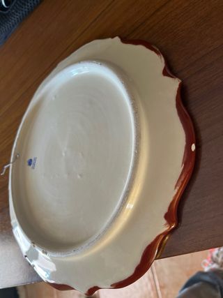 Plato decorativo cerámica dorado multicolor