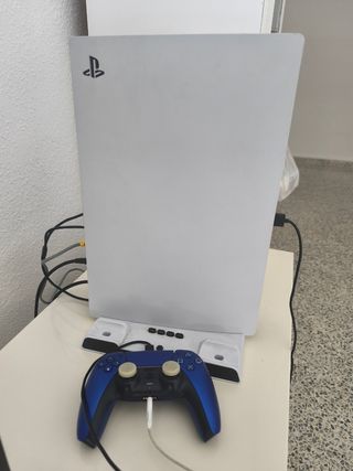 Consola PS5 Sony Blanca y Mando Azul