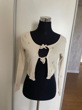 Jersey beige con flores