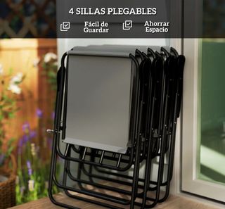 Conjunto Mesa, Sillas y Sombrilla Exterior