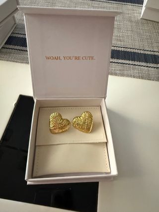 Pendientes Corazón Bañados Oro 18k Nuevos