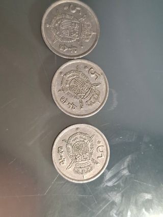 Lote 3 monedas 5 pesetas 1975