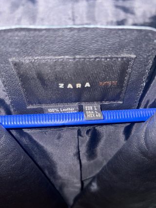 Chaqueta de piel Zara hombre negra