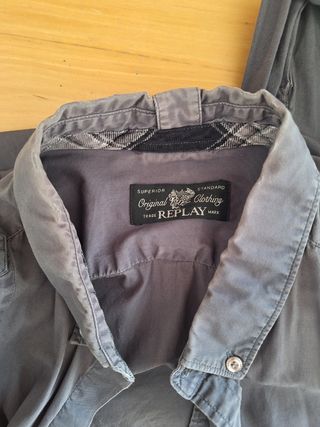 Replay hombre camisa gris