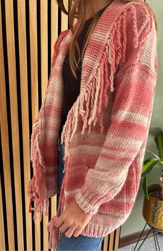 Cardigan bambina con frange