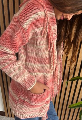 Cardigan bambina con frange