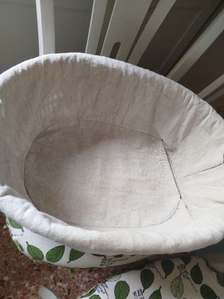 Cesta mimbre forrada tela asa