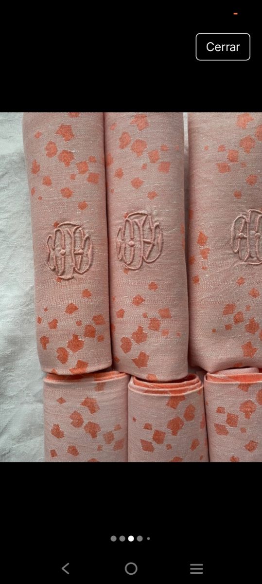 6 Servilletas de francesas lino Adamascado