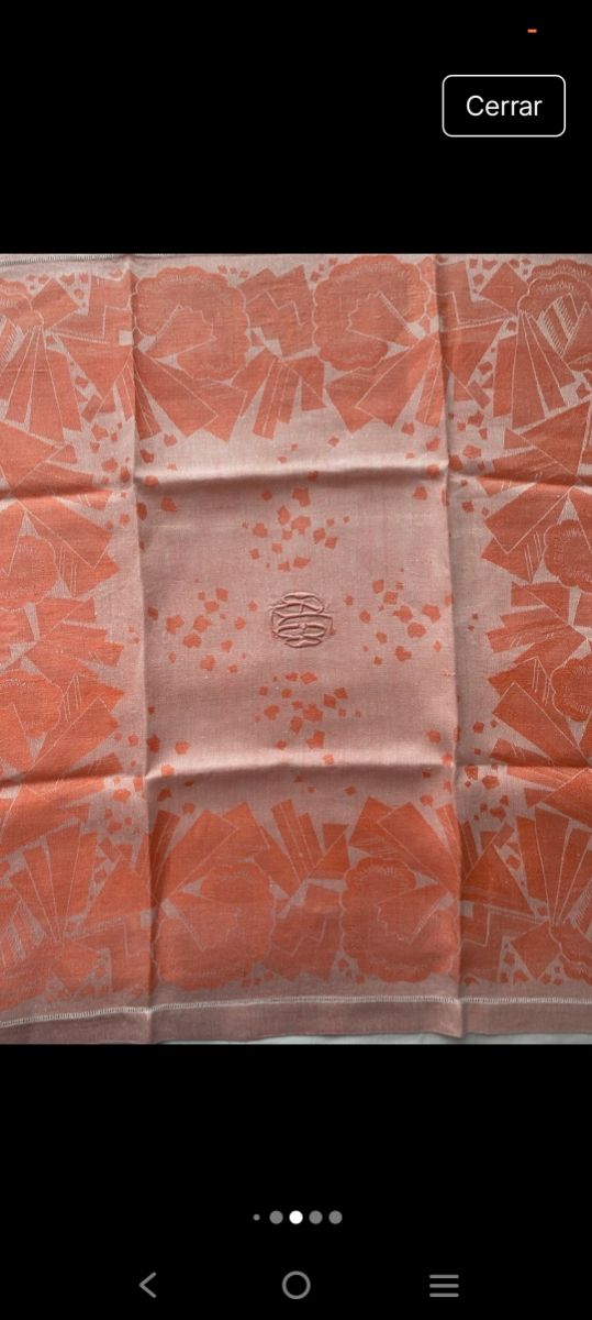 6 Servilletas de francesas lino Adamascado