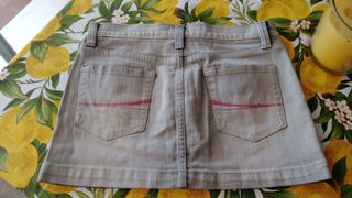 Falda vaquera gris claro talla S